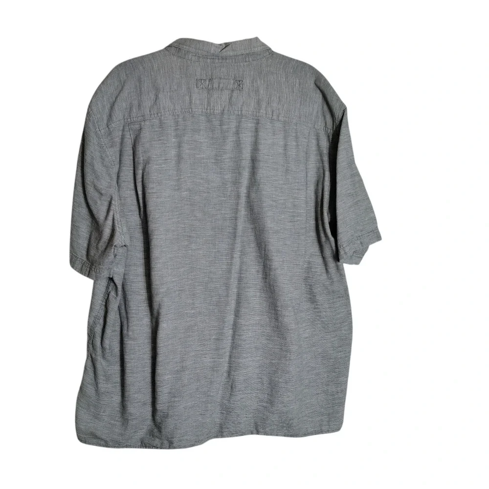 Duluth Trading‎ Co Mens 2XL Tall Grey Hemp Organic Cotton Button Down Shirt